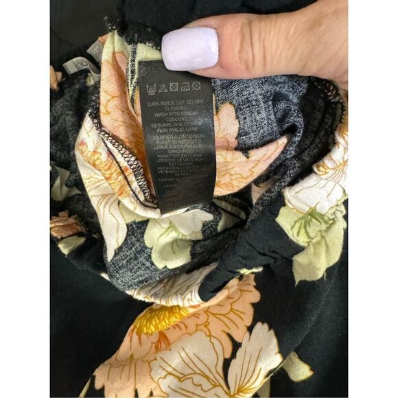 ASOS Skirt Womens Size 6 Black Floral Print Mini Skirt Viscose Flowy Summer - Picture 7 of 11